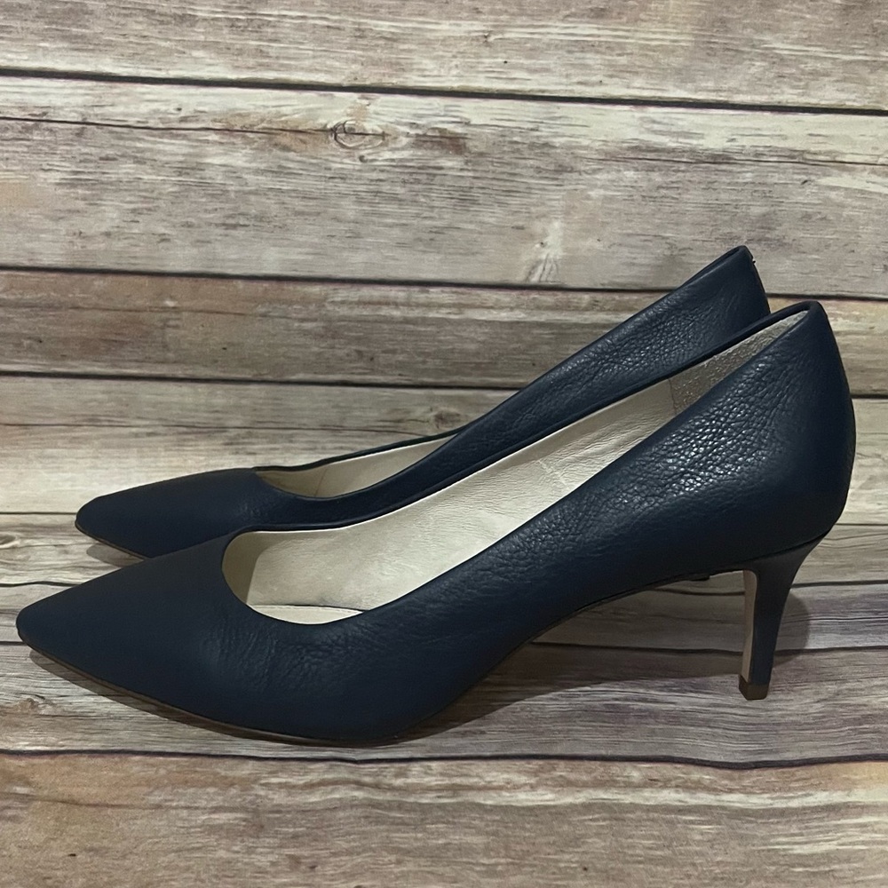 Louise Et Cie Jordyna Size 9.5 Navy Leather Pumps Heels - Picture 5 of 8